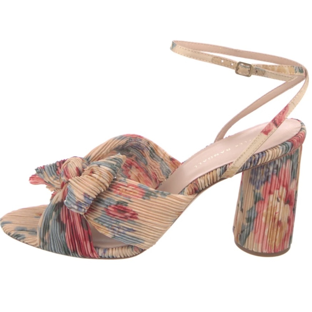 Loeffler Randall Multicolor Pleated Block Heel Sandals